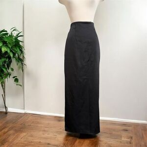 A Fiortini Y2K Black Skirt Maxi Long Satin Vintage Slit Pencil Wiggle Small Medi